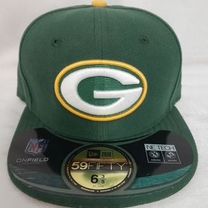 New Era 59Fifty Green Bay Packers NFL Green On Field Hat Cap Youth size 6 3/8